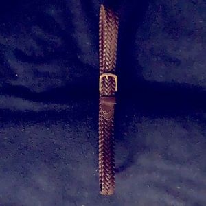 Polo brown leather woven belt with brass buckle.  26 inch in near new condition.